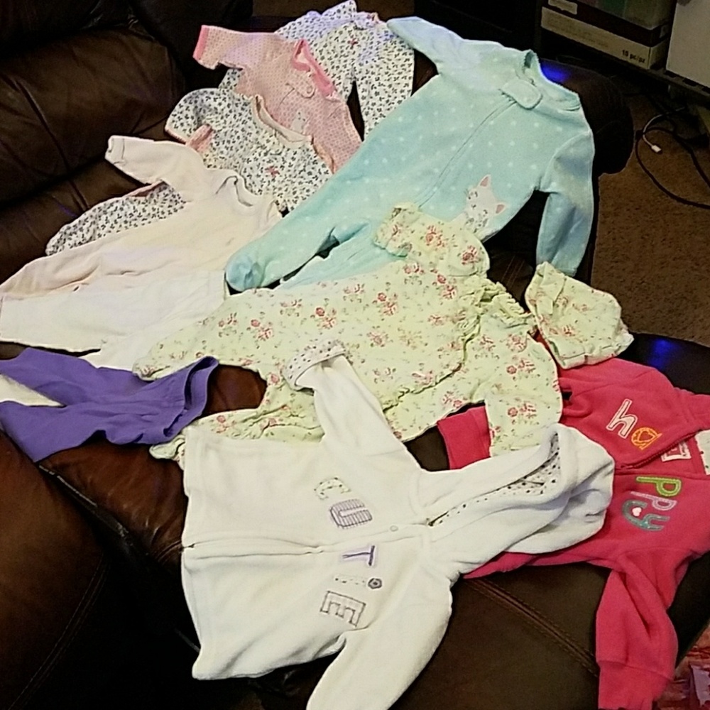 Lot of 10 Baby Girl Clothes Sized 3 months